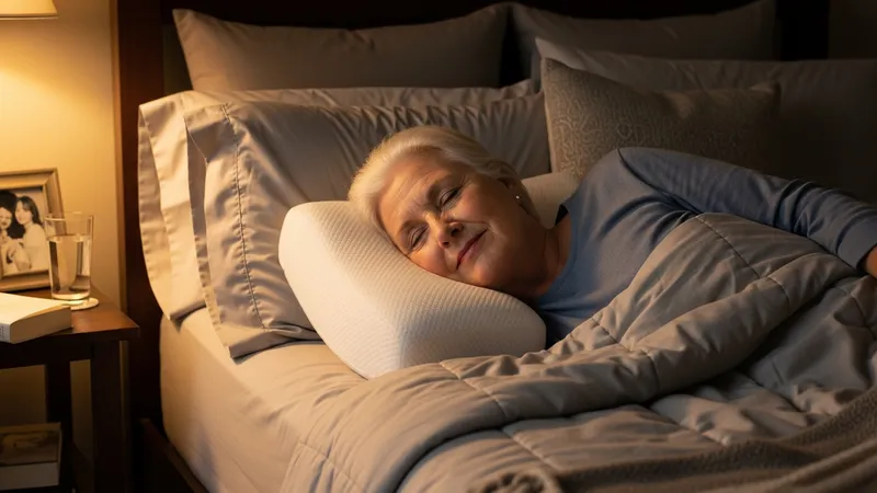 Personne reposant sur un oreiller cervical