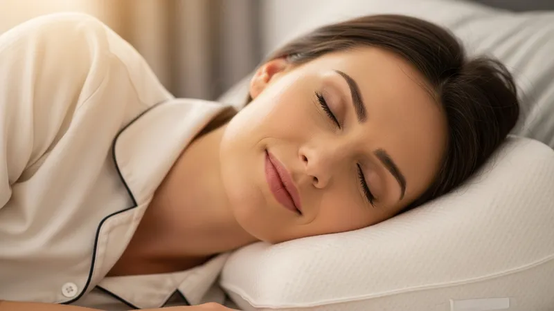 Femme dormant sur un oreiller cervical